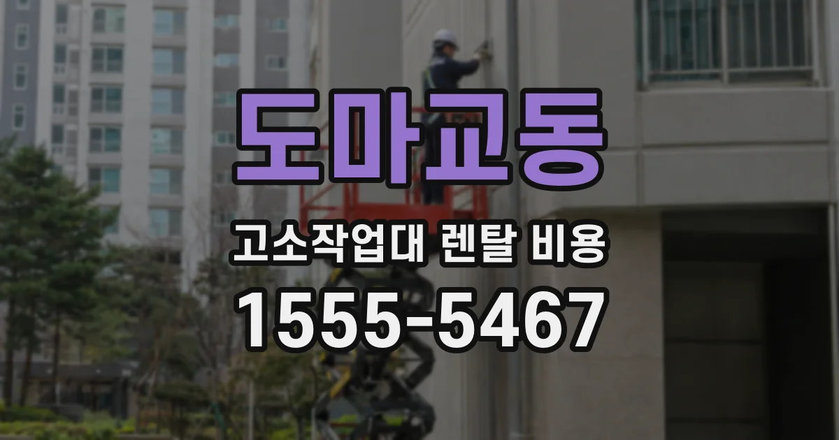 도마교동 고소작업대 렌탈 비용