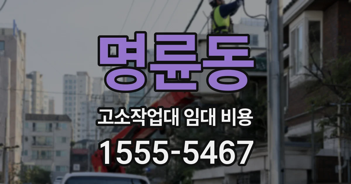 명륜동 고소작업대 임대 비용