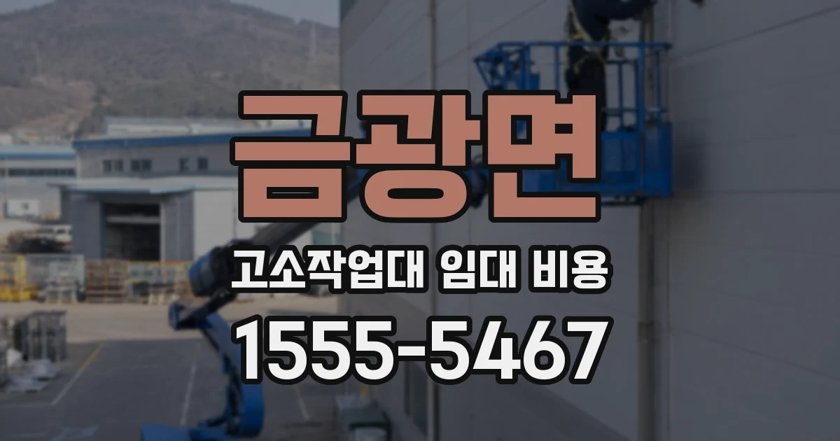 금광면 고소작업대 임대 비용