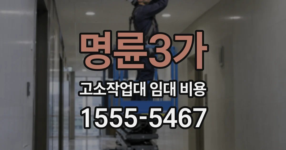 명륜3가 고소작업대 임대 비용