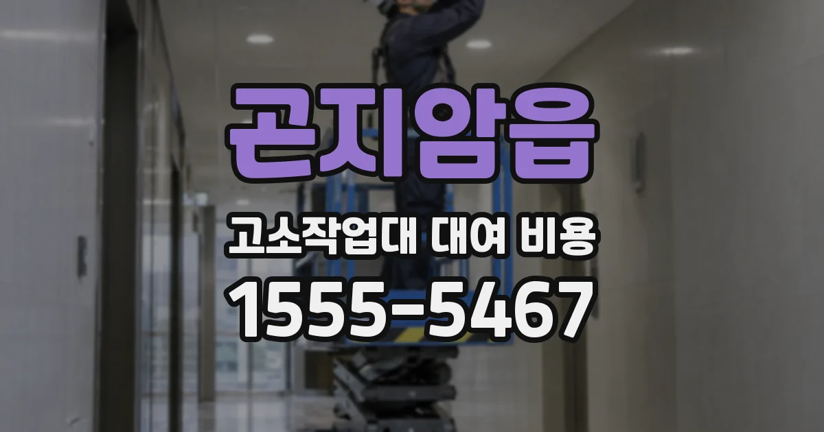 곤지암읍 고소작업대 대여 비용