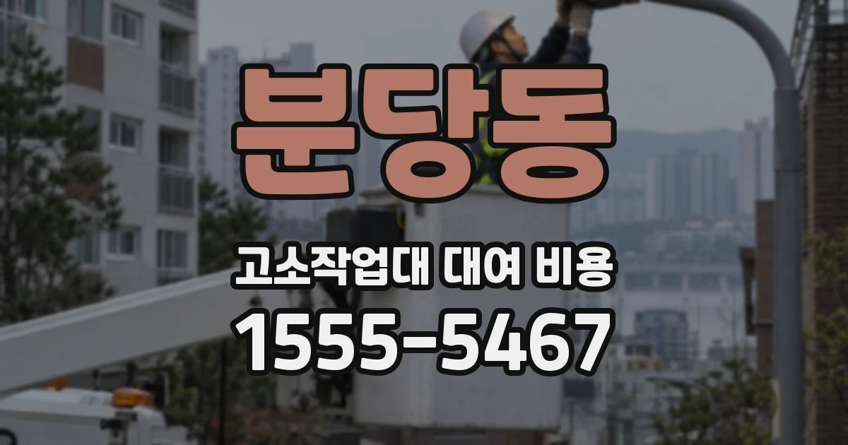 분당동 고소작업대 대여 비용
