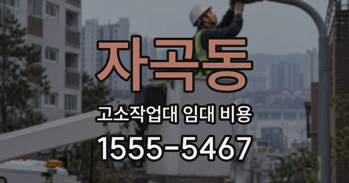 자곡동 고소작업대 임대 비용