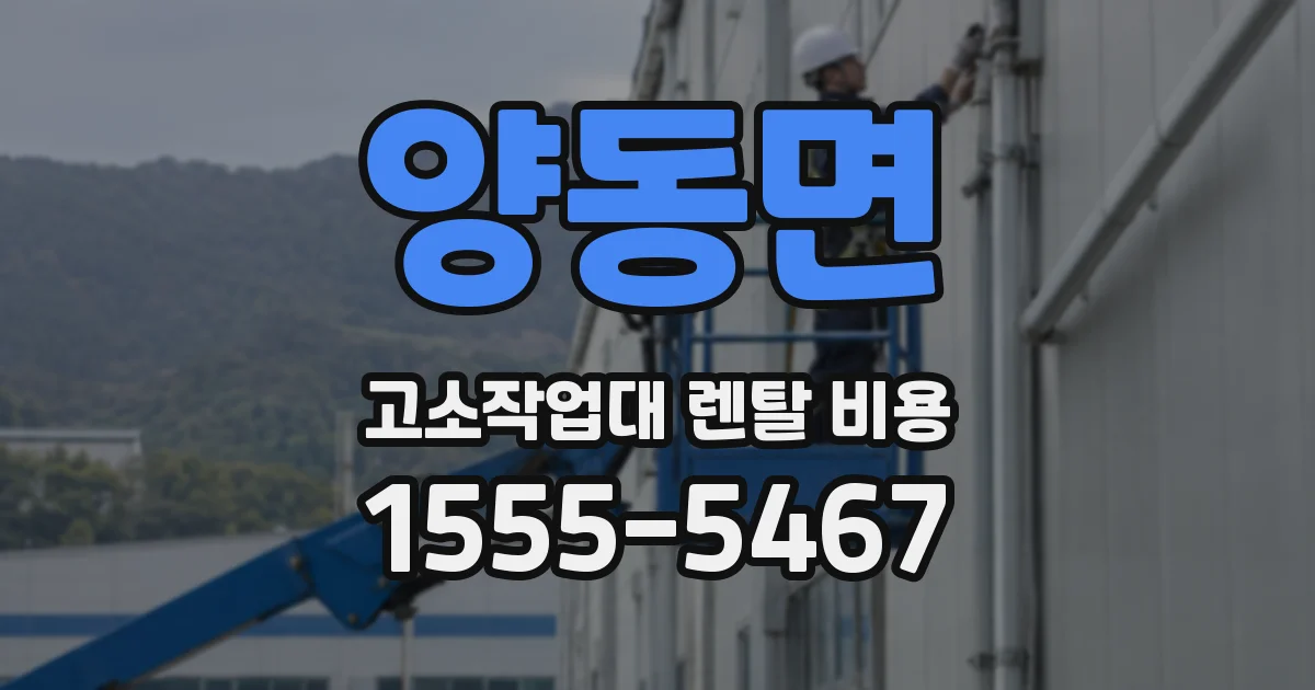 양동면 고소작업대 렌탈 비용