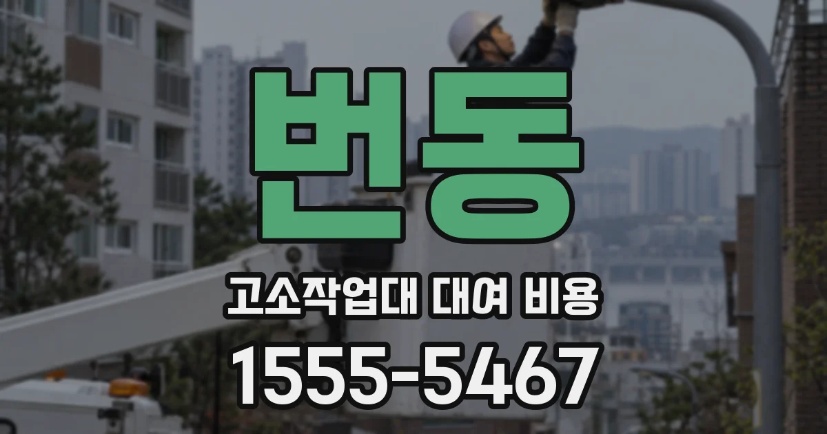번동 고소작업대 대여 비용
