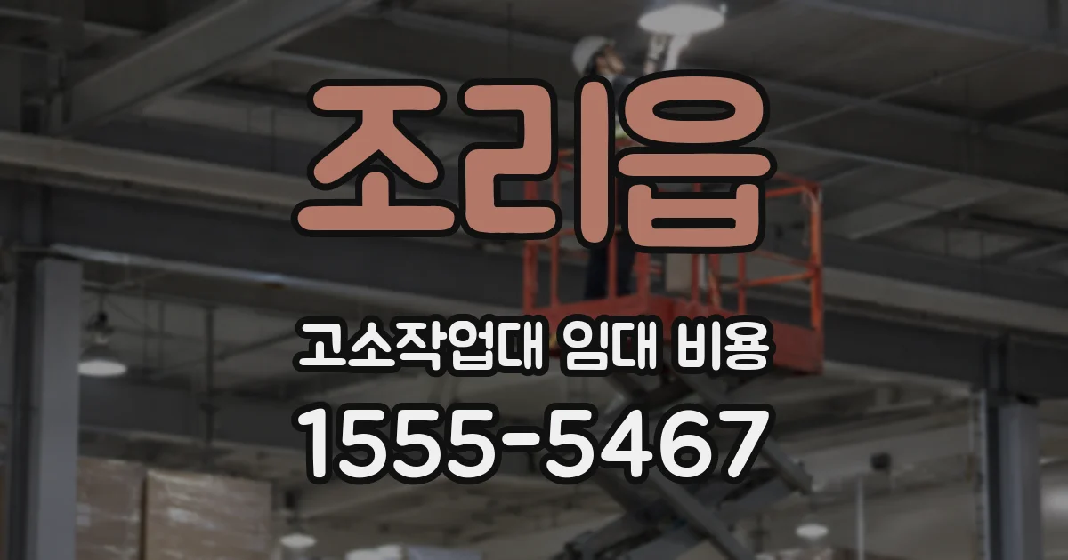 조리읍 고소작업대 임대 비용