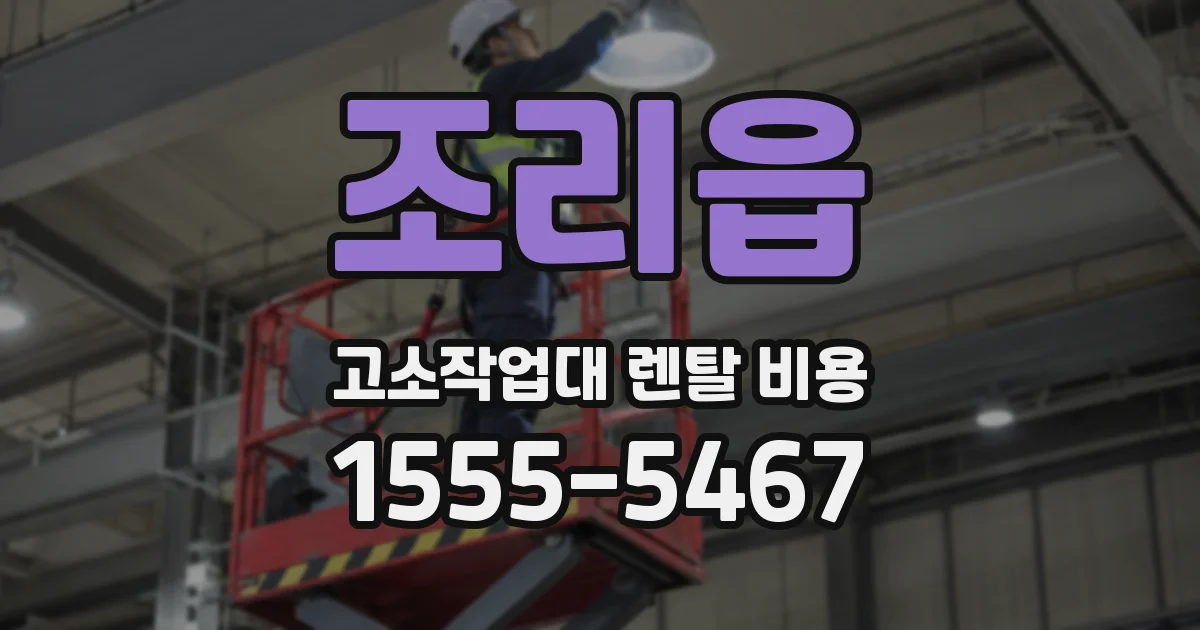 조리읍 고소작업대 렌탈 비용
