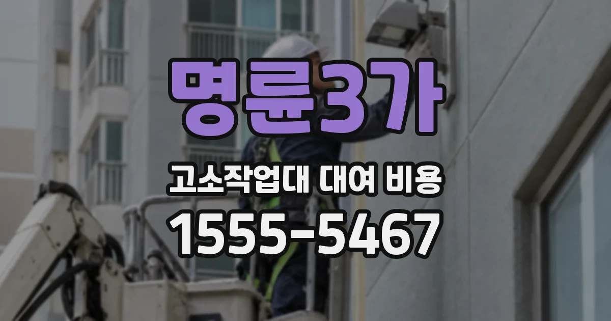 명륜3가 고소작업대 대여 비용
