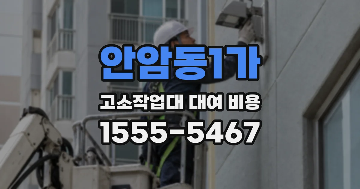 안암동1가 고소작업대 대여 비용