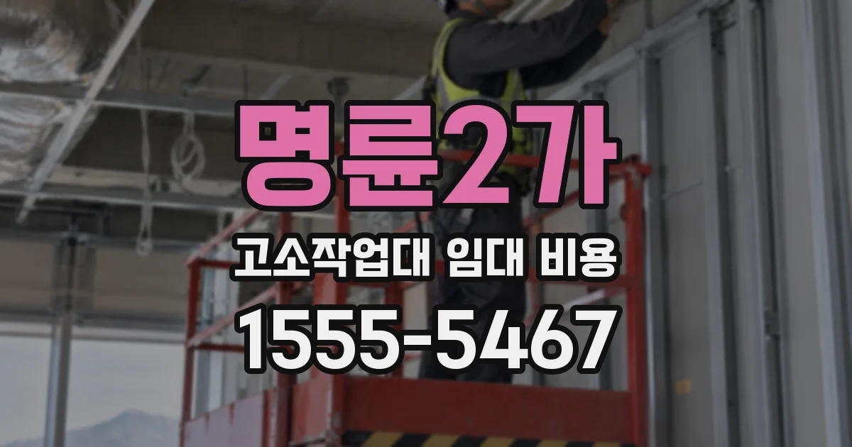 명륜2가 고소작업대 임대 비용