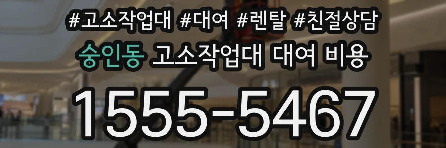 숭인동 고소작업대 대여 비용