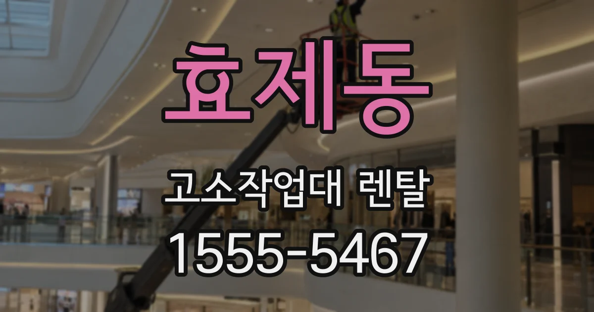 효제동 고소작업대 렌탈