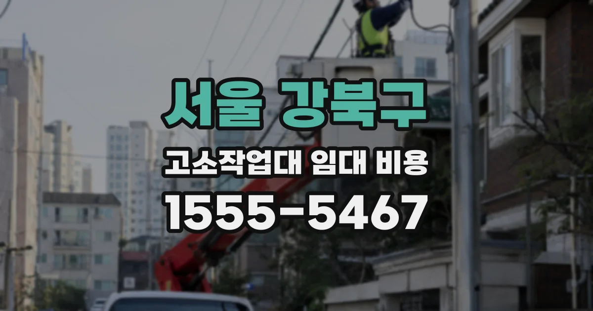 서울 강북구 고소작업대 임대 비용