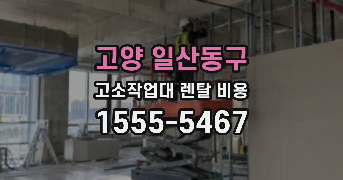 고양 일산동구 고소작업대 렌탈 비용