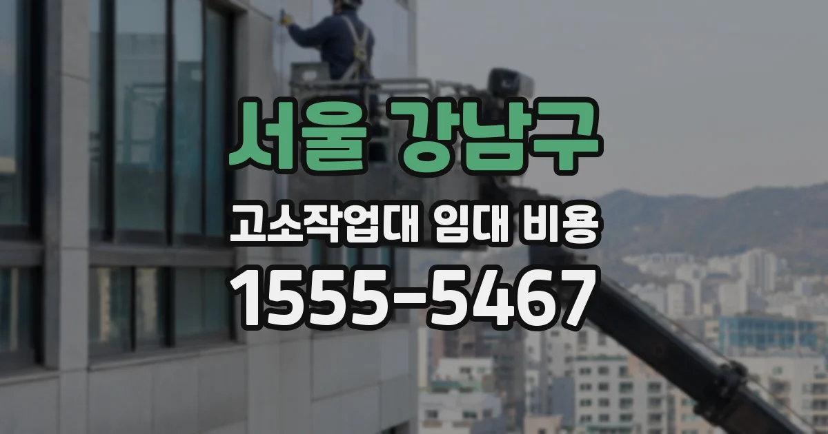 서울 강남구 고소작업대 임대 비용