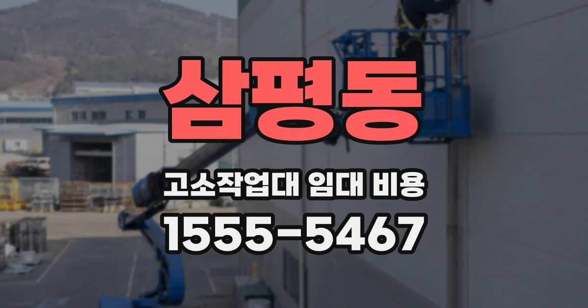 삼평동 고소작업대 임대 비용