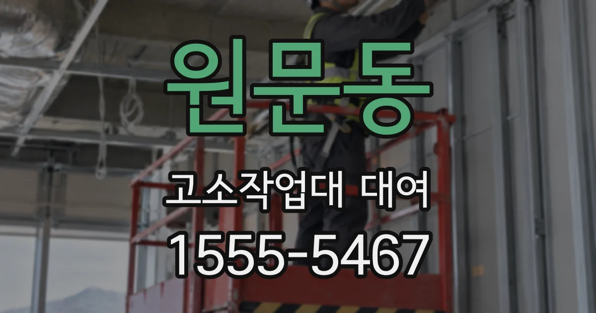 원문동 고소작업대 대여