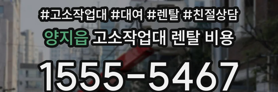 양지읍 고소작업대 렌탈 비용
