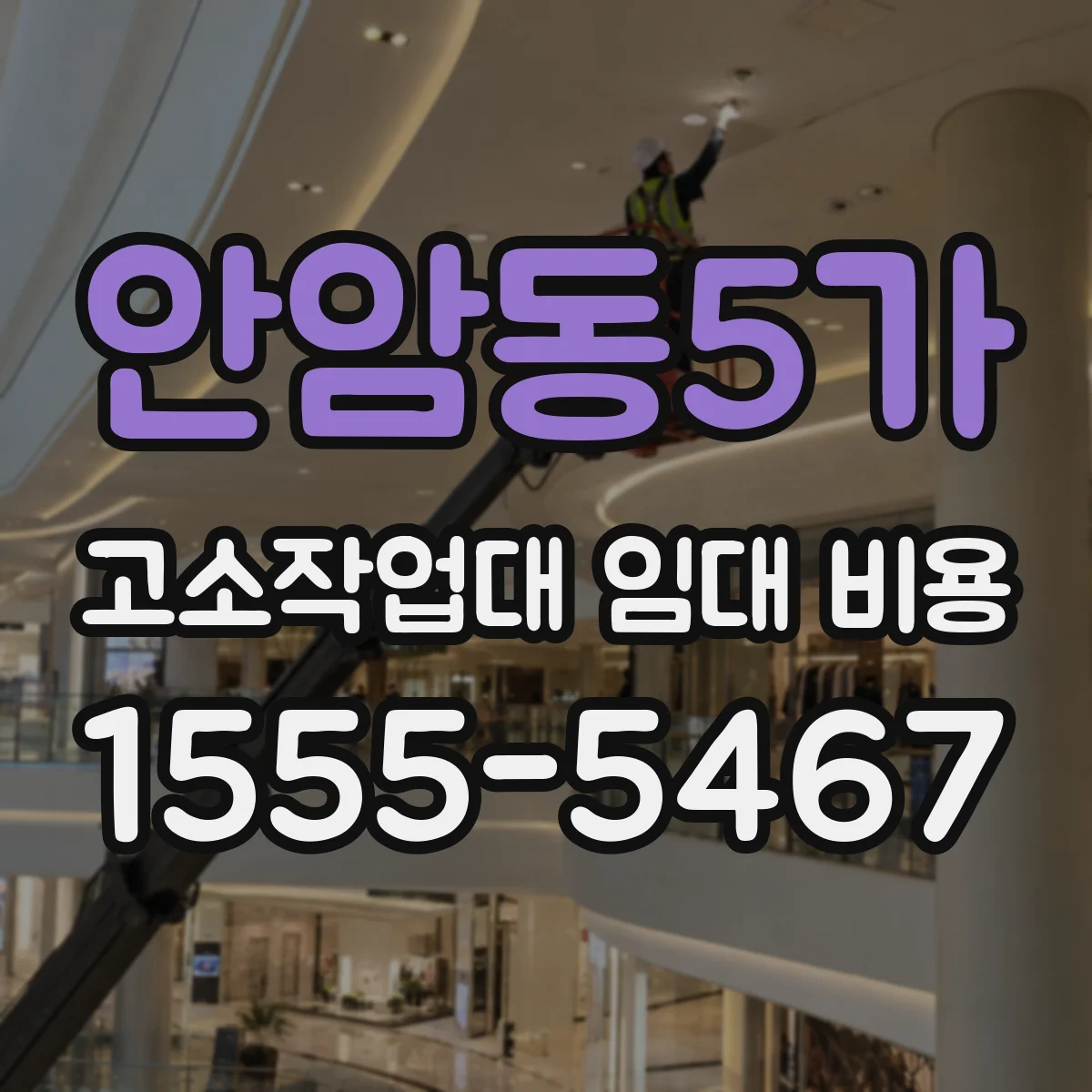 안암동5가 고소작업대 임대 비용
