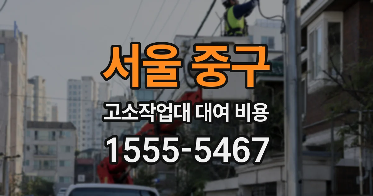 서울 중구 고소작업대 대여 비용