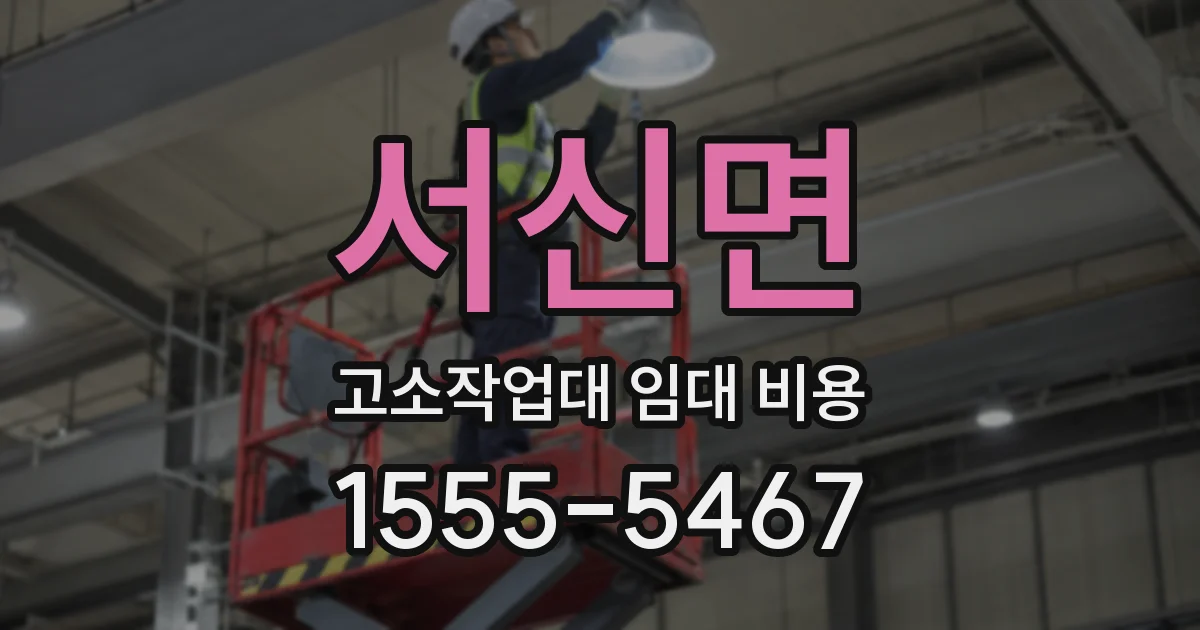 서신면 고소작업대 임대 비용