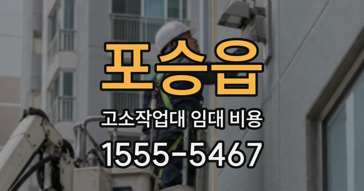 포승읍 고소작업대 임대 비용