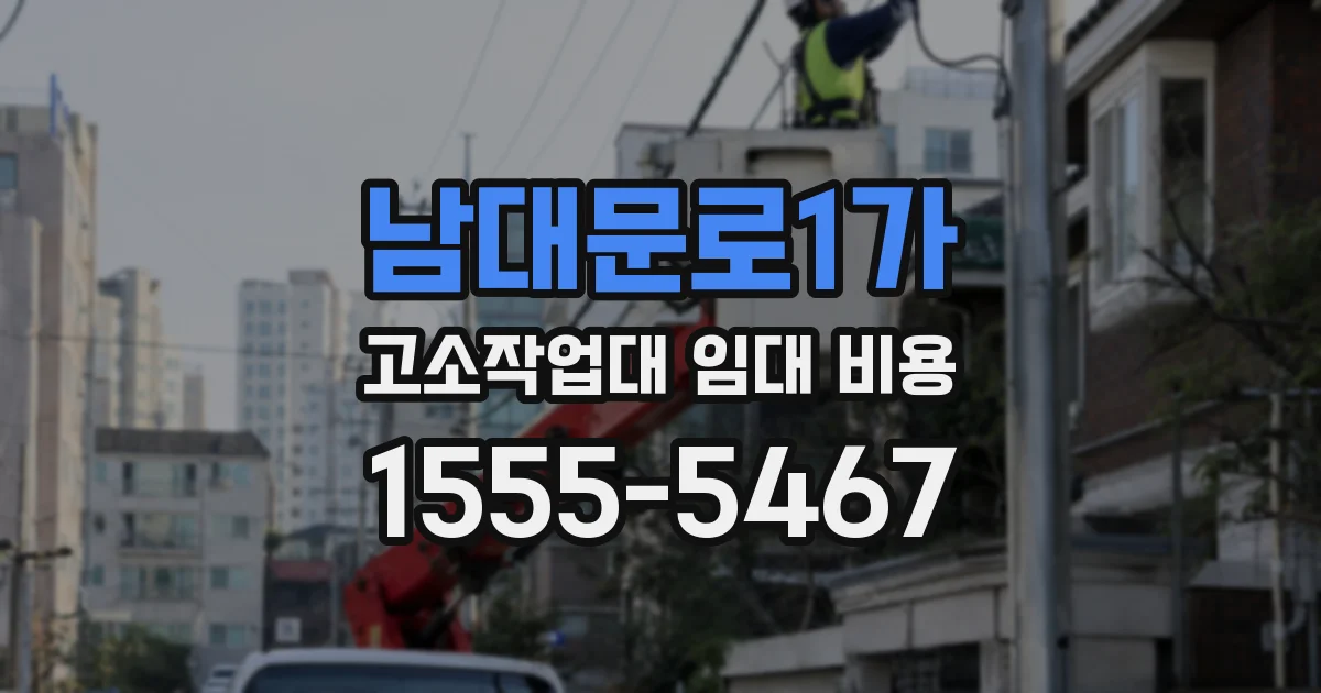 남대문로1가 고소작업대 임대 비용
