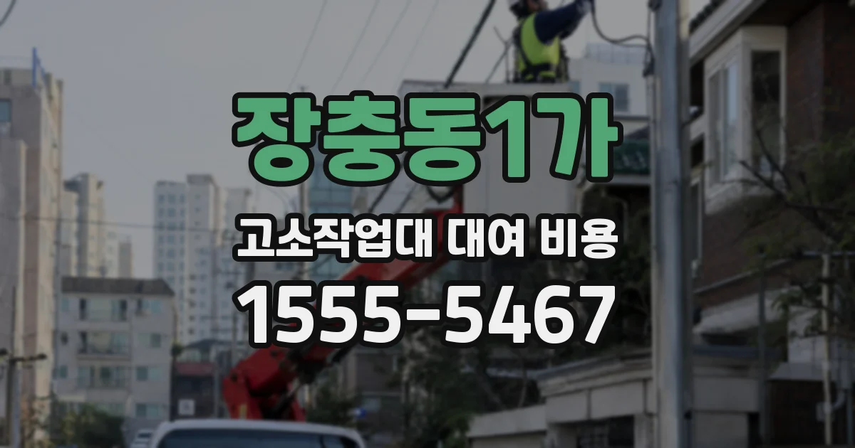 장충동1가 고소작업대 대여 비용