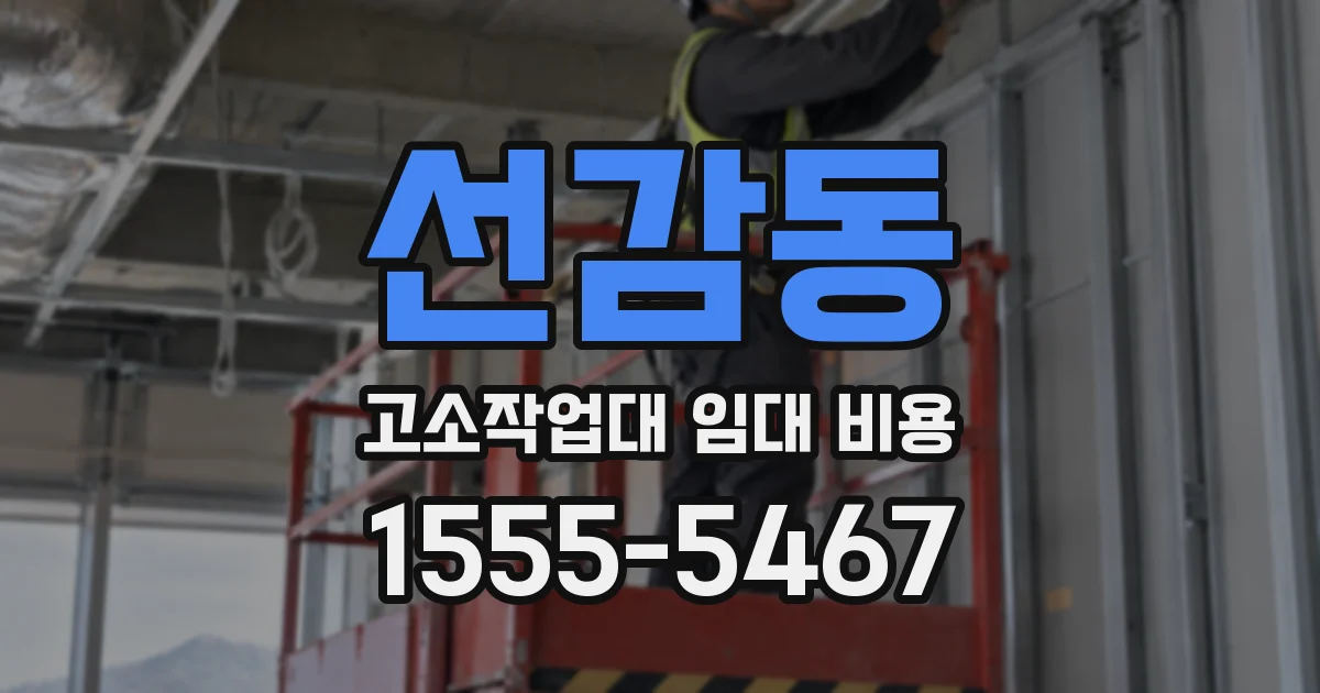 선감동 고소작업대 임대 비용