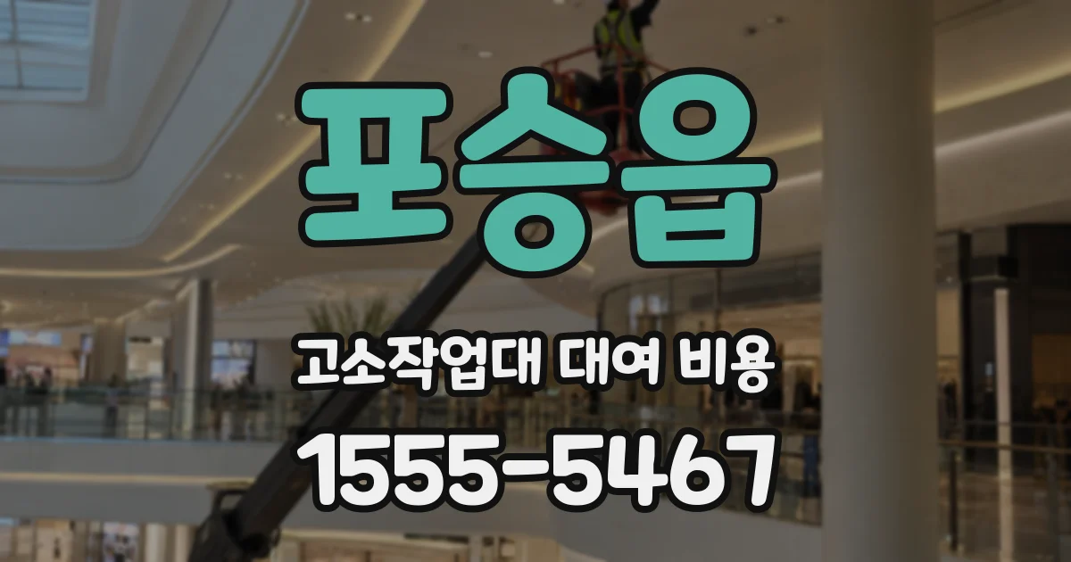 포승읍 고소작업대 대여 비용