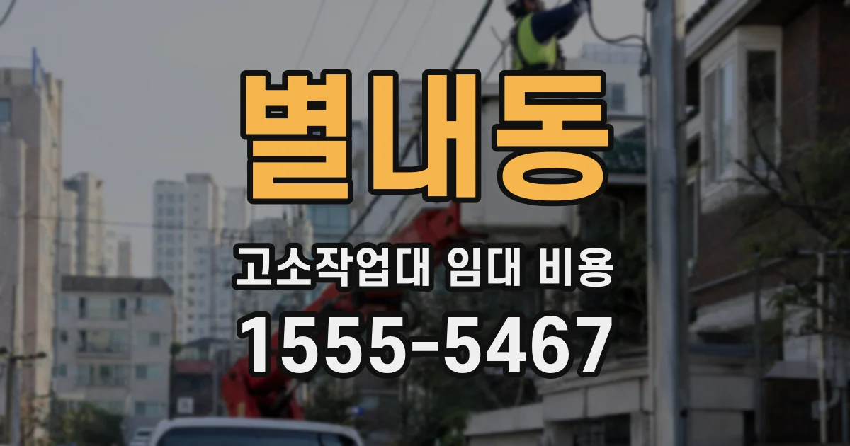 별내동 고소작업대 임대 비용