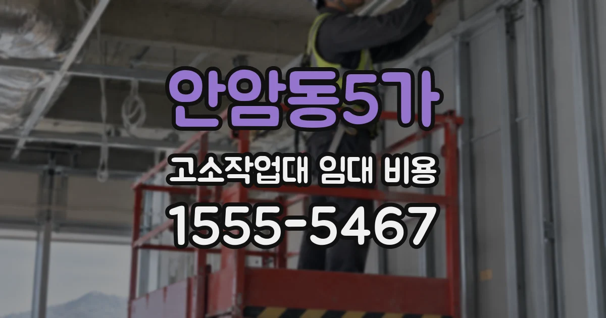 안암동5가 고소작업대 임대 비용