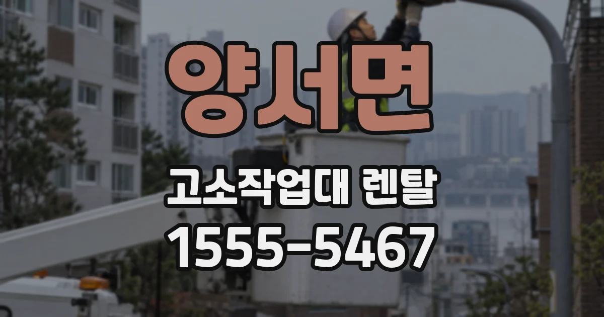 양서면 고소작업대 렌탈