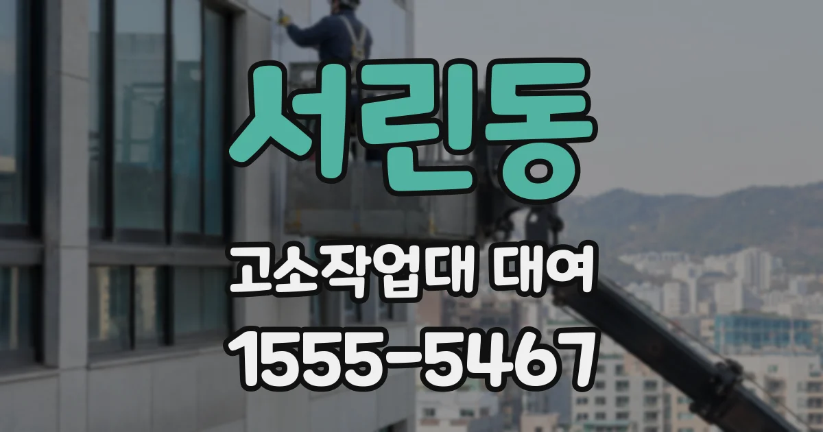 서린동 고소작업대 대여