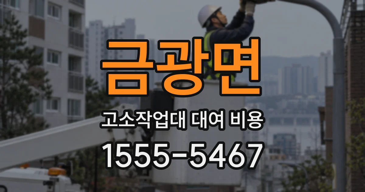 금광면 고소작업대 대여 비용