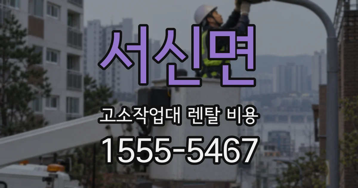 서신면 고소작업대 렌탈 비용