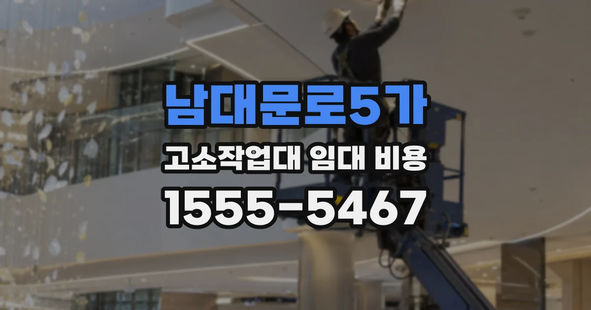 남대문로5가 고소작업대 임대 비용