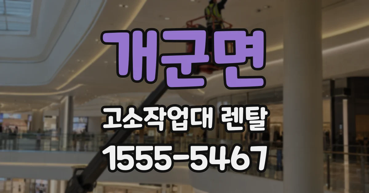 개군면 고소작업대 렌탈
