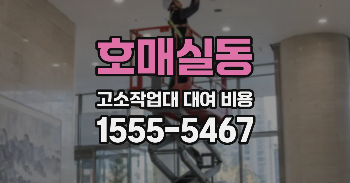 호매실동 고소작업대 대여 비용