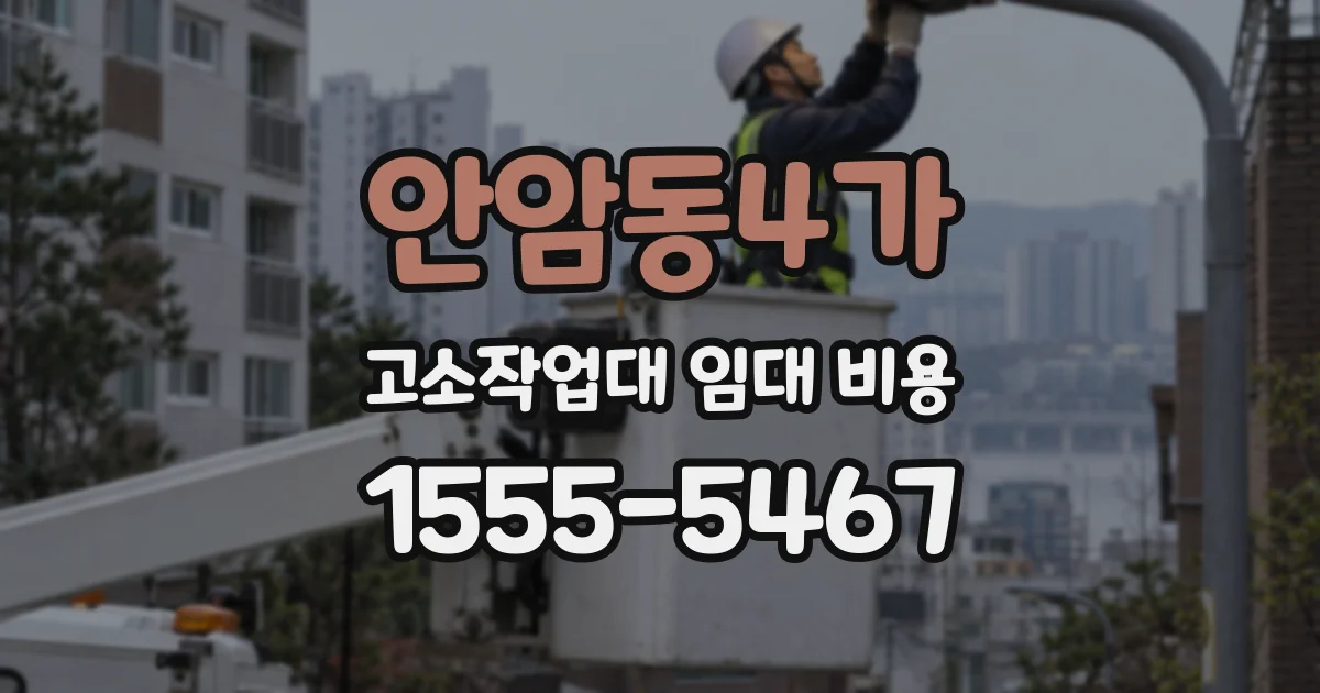 안암동4가 고소작업대 임대 비용