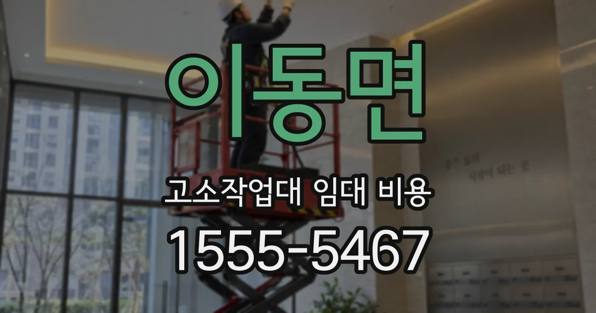 이동면 고소작업대 임대 비용