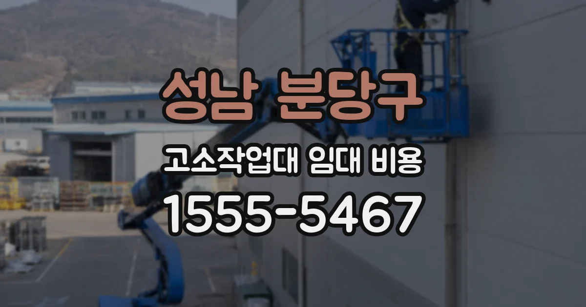 성남 분당구 고소작업대 임대 비용
