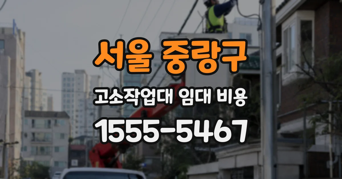 서울 중랑구 고소작업대 임대 비용
