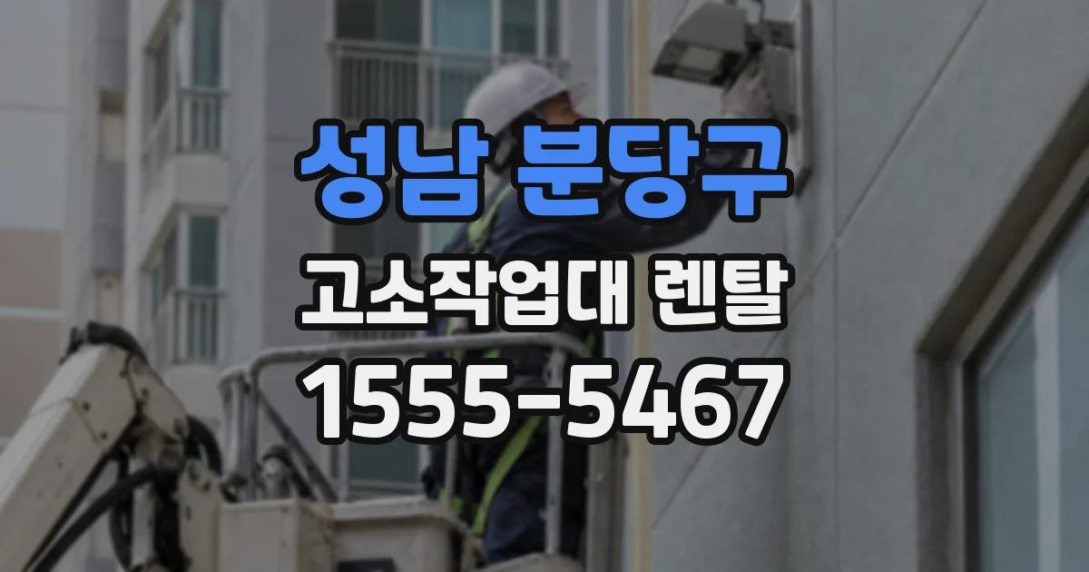 성남 분당구 고소작업대 렌탈