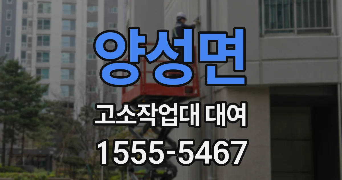 양성면 고소작업대 대여