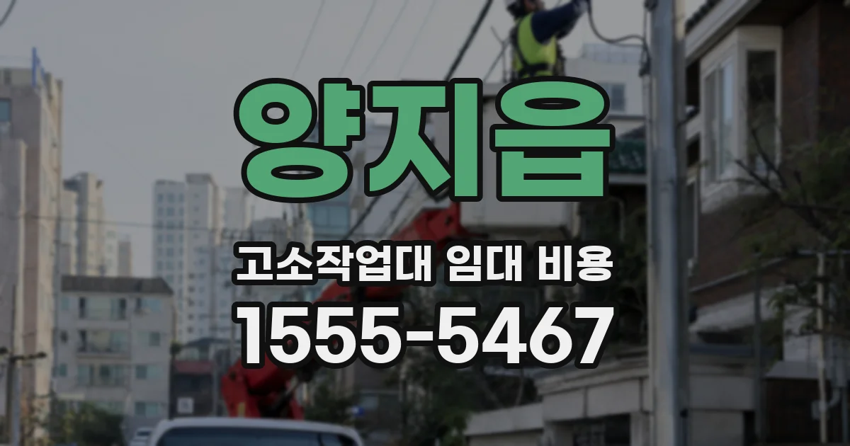 양지읍 고소작업대 임대 비용