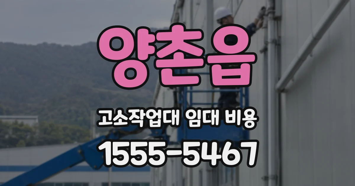 양촌읍 고소작업대 임대 비용
