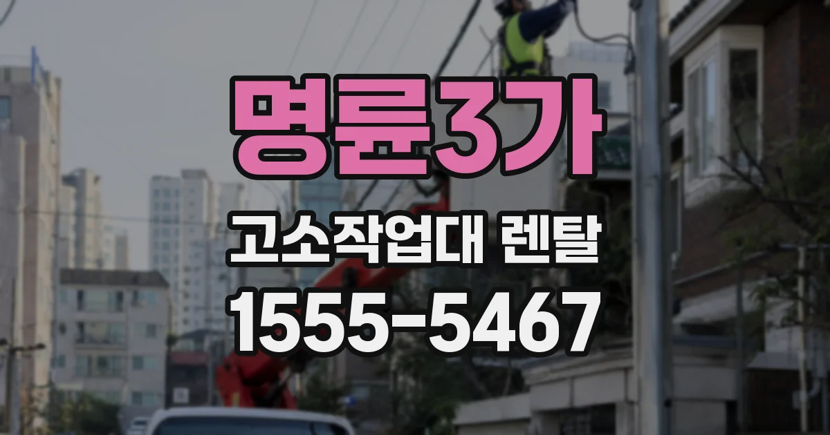 명륜3가 고소작업대 렌탈