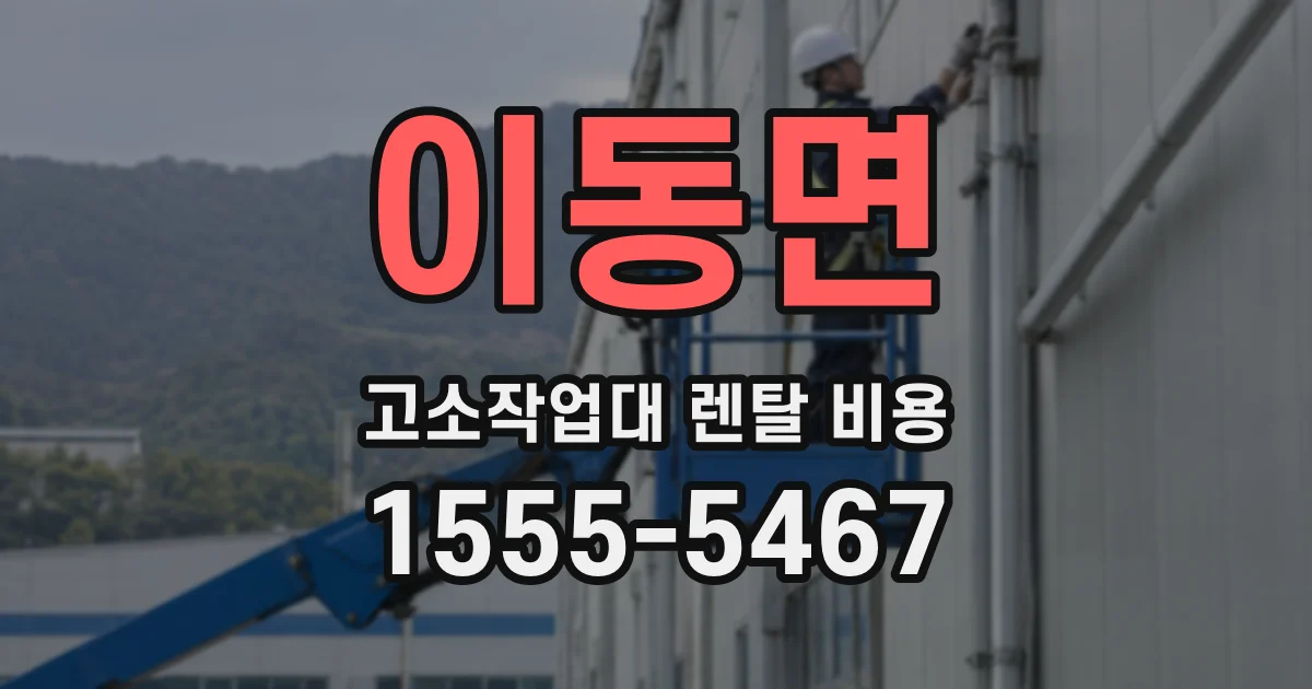 이동면 고소작업대 렌탈 비용