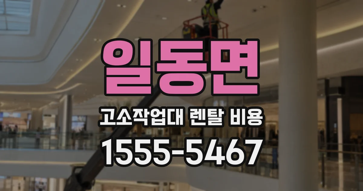 일동면 고소작업대 렌탈 비용